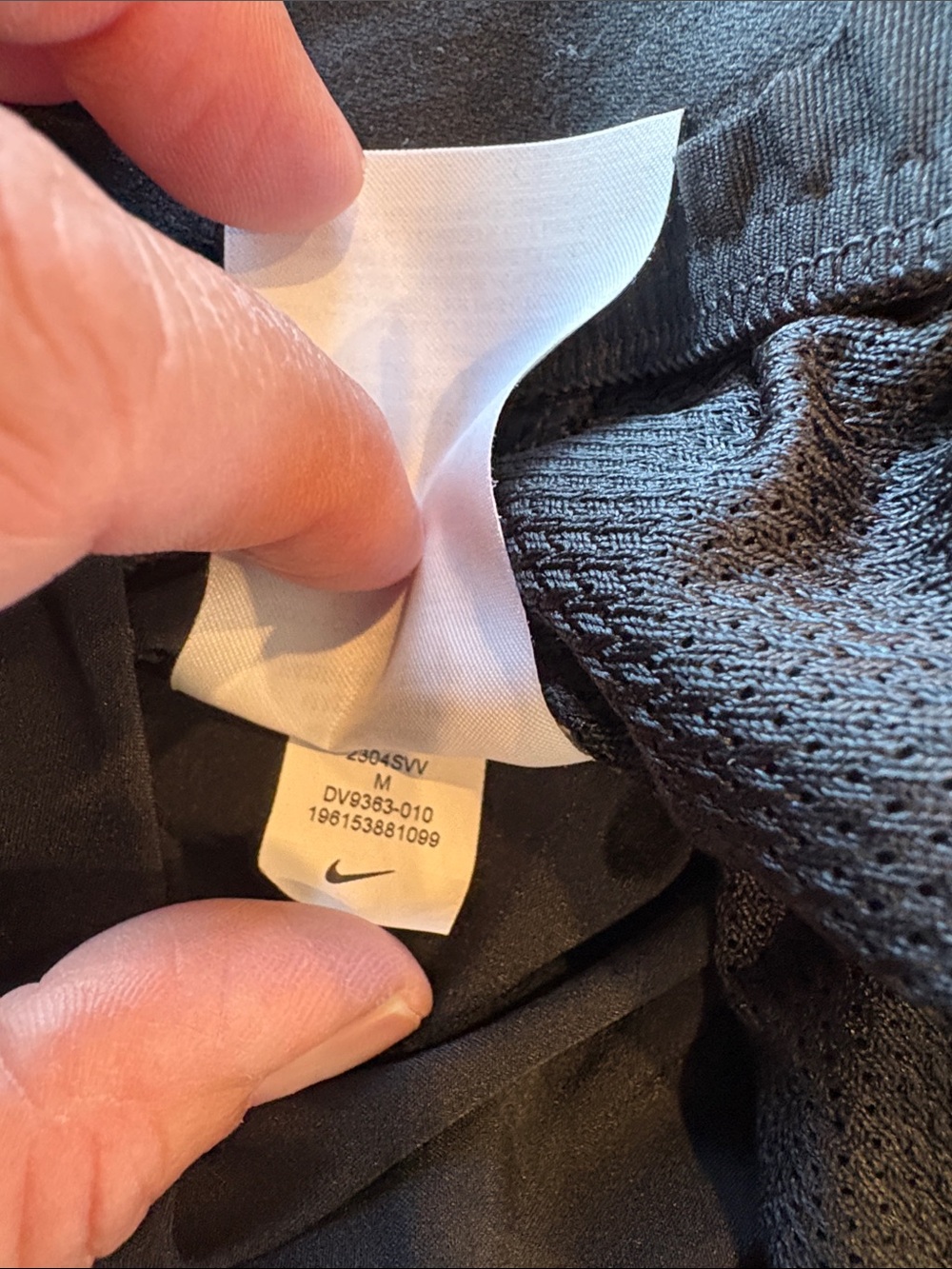 Nike Black Athletic Shorts with White Swoosh - Picture 4 of 6